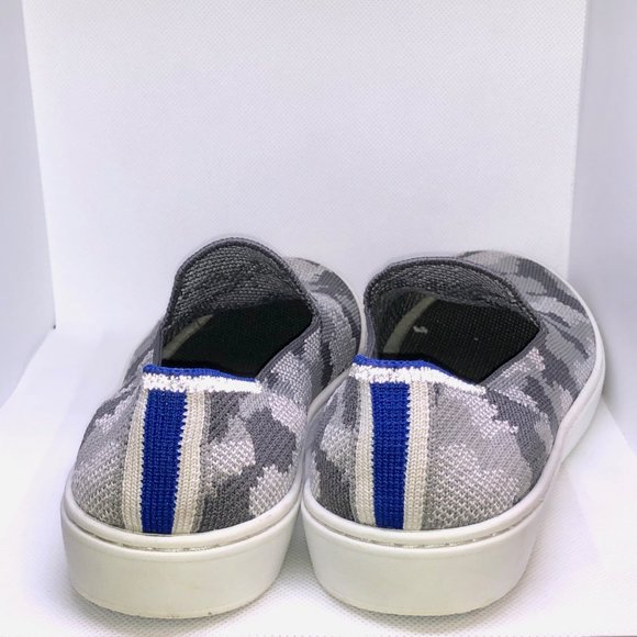 Rothy's Kid's Slip-on Grey Camouflage Sneakers ~ Kid Size 3 Shoes, Gray Camo - Picture 4 of 9